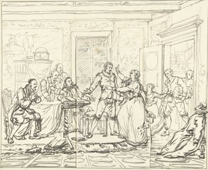 Scéna od Jacoba Simonsze de Rijk od Pieter Bartholomeusz. Barbiers