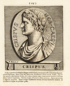 Flavius Julius Crispus, syn římského císaře Konstantina Gre, 1724 (rytina) od Pieter Bodart