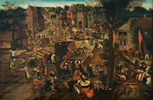 Vesnický jarmark (Vesnický festival na počest svatého Huberta a svatého Antonína) od Pieter Breughel the Younger