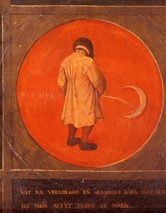Ať dělám cokoli, nečiním pokání, stále čůrám proti Měsíci, c1558-1560 od Pieter Bruegel the Elder