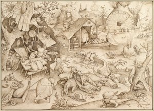 Desidia (lenost), 1557 od Pieter Bruegel the Elder