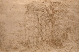 Sylvánová krajina s pěti medvědy od Pieter Bruegel the Elder