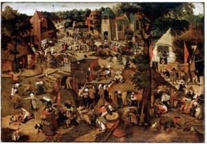 Veletrh s divadelním představením, c1580-1630 od Pieter Brueghel the Younger