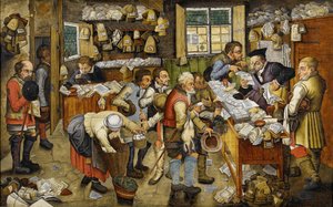 Platba desátků známá jako Village Lawyer, mezi 1617 a 1622 od Pieter Brueghel the Younger