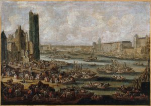 Tour de Nesle a Louvre, asi 1650, asi 1650 (olej na plátně) od Pieter Casteels