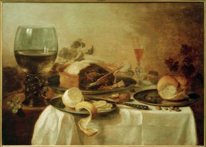 Zátiší s paštikou od Pieter Claesz