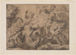 Lov na lva od Pieter Claesz Soutman and Sir Peter Paul Rubens