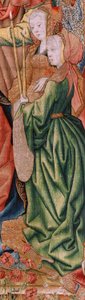 Vlámský gobelín. Seriál Epizody ze života Panny Marie; Prezentace v chrámu (Presentación en el Templo). Druhá tapisérie v sérii. Modely připisované Janu van Roomeovi (nebo van Brusselovi). Výroba Pieter van Aelst, Brusel. Přibližně 1502-1504. od Pieter Coecke van Aelst