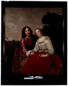Manželský Portrét Mladého Páru V Krajinném Prostředí od Pieter Fransz. de Grebber