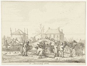 Podmáslí příkop v Naardenu, 11. ledna 1814 od Pieter Gerardus van Os (signed by artist)