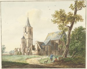 Kostel ve Warmondu od Pieter Gerardus van Os