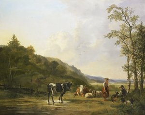 Krajina s pastevci a dobytkem od Pieter Gerardus van Os