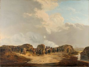 Demilune postavená při obléhání Naardenu v dubnu 1814 od Pieter Gerardus van Os