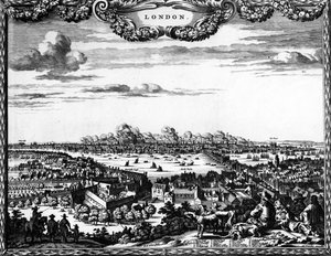 Broadside of the Great Fire of London, 1666 od Pieter Hendricksz Schut