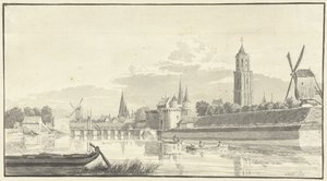 Kamperpoort ve Zwolle od Pieter Jan van Liender (attributed to)