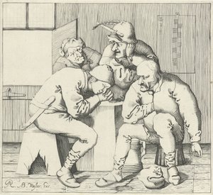 Čtyři muži kolem stolu od Pieter Jansz Quast (possibly)
