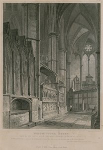 Pohled na jižní uličku ukazující Sebertův památník, Westminsterské opatství od Pieter Jansz. Quast