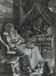 V noci jsou osvobozeni od starostí mysli od Pieter Jansz Saenredam