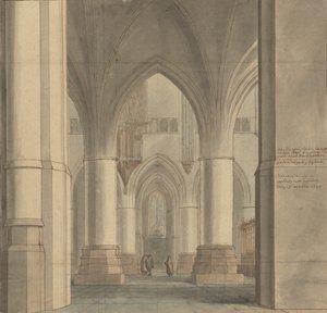Chór a severní ambit kostela svatého Bavo, Haarlem od Pieter Jansz. Saenredam
