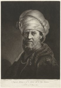 Portrét busta muže v turbanu