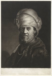 Portrét busta muže v turbanu