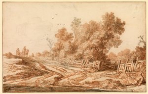 Krajina s cestovateli na silnici, 1653 - 1657