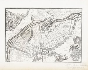 Mapa Narva v roce 1700 od Pieter Mortier