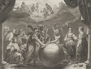 Talíř 12: Alegorie o sváru ve Francii, od Caspara Barlaeuse, Medicea Hospes, 1638. od Pieter Nolpe