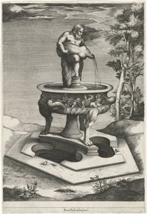 Fontána s Silenus v zahradách Palazzo Cesi ve Vatikánu