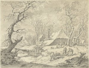 Zimní krajina s farmou od Pieter Pietersz. Barbiers