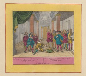 Vévoda Filip z Anjou přijímá španělskou korunu, 1700 Vévoda z Anjou přijímá nabídku od španělské koruny (...) (název na předmětu) Divadlo války, Počátek krále Karla II. Až král Karel III. Stávající v IX