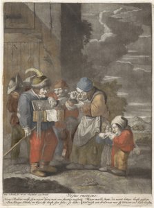 Obličej Visus rusticus (název na předmětu) Pět smyslů (název série) od Pieter Schenk (I)
