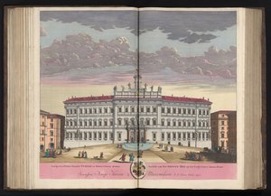 Palazzo di Montecitorio v Římě Pohled na palác Velkého dvora na Monte Citorio Řím (...) (název na objektu)