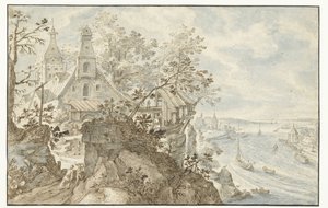 Řeka s kaplí vlevo od Pieter Stevens (I)