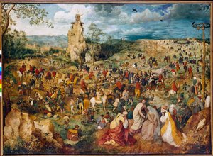 Kristus nesoucí kříž (Carrying the cross). Obraz od Pietera Bruegela (nebo Breugel nebo Brueghel nebo Breughel) prvního (1525-1569). 1564. Olej na dřevě. Rozměr: 1,24 x 1,70 m. Vídeň, Kunsthistorisches Museum. od Pieter Bruegel the Elder