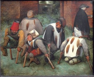The Beggars or The Cripples - olej na dřevě od Pieter Bruegel the Elder