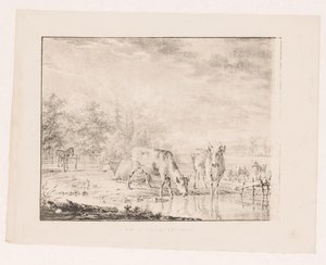 Krávy u vody od Pieter de Goeje (attributed to)