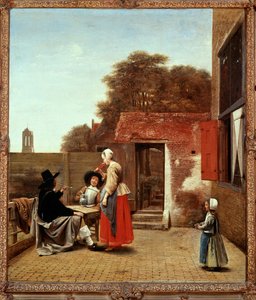 Holandský dvůr (malba na plátně) od Pieter de Hooch
