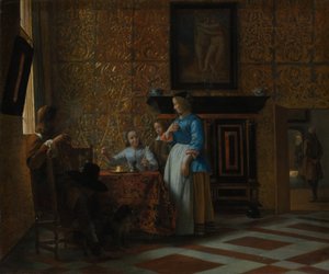 Volný čas v elegantním prostředí, ca. 1663-65. od Pieter de Hooch