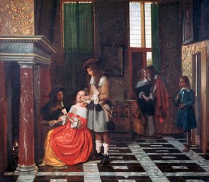 Hráči karet, c1663-1665 od Pieter de Hooch