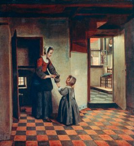 Žena s dítětem ve spíži, c1660