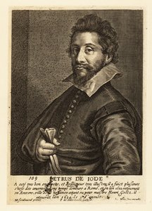 Portrét Pietera de Jode staršího, vlámského grafika, kreslíře, vydavatele a malíře od Pieter de II Jode