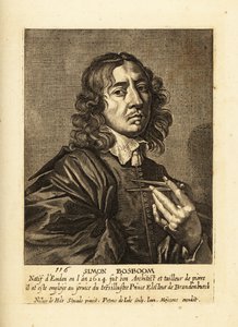 Portrét Simona Bosbooma, holandského architekta zlatého věku a spisovatele od Pieter de II Jode