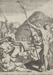 Kristus je přibit na kříž Umučení Krista (název série) Passionis et resurrectionis (název série) od Pieter de Jode (I)