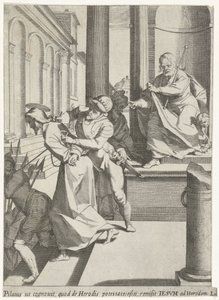 Krista posílá Pilát k Herodovi Umučení Krista (název série) Passionis et resurrectionis (název série) od Pieter de Jode (I)