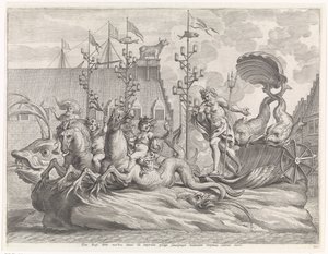 Podívaná s Neptunovým vozem Radostný vstup kardinála-Nemluvně v Gentu, 1635 (název série)
