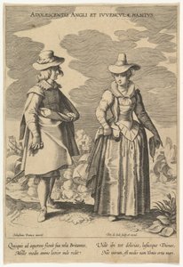 Angličtina dospívajících a postoje mladých žen, od Fashions of Different Nations.n.d. od Pieter de Jode I