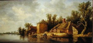 Říční krajina (ropa na palubě) od Pieter de Neyn