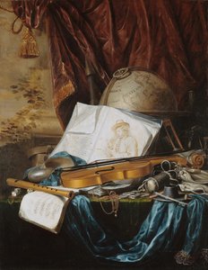 Zátiší s hudebními nástroji, 1650.