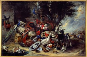 Zvířata a náčiní také řekly, že Jacob se vydal na obraz Mezopotámie od Pietera Boela (1622-1674)